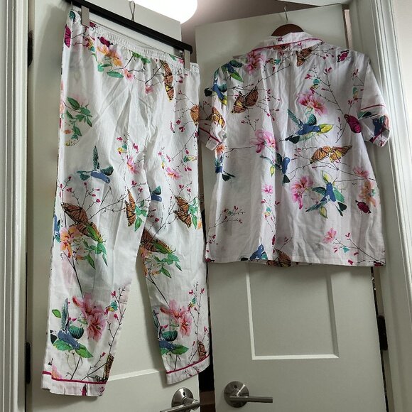 NEW La Cera 2-Piece Loungewear Set | M | Butterfly Floral Print - Picture 1 of 3